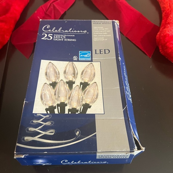 Christmas supplies! X2 stockings, bow, and white lights! - Picture 6 of 8